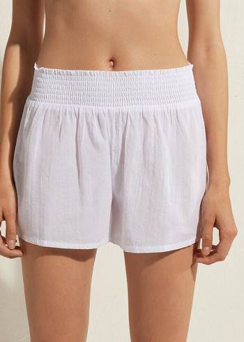 Cover Ups Damskie Calzedonia Bawełniane Shorts Białe | PL2124XF