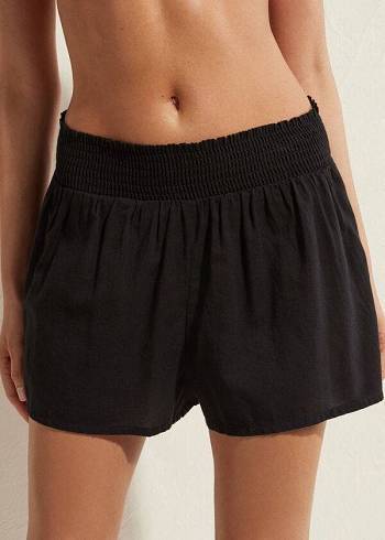 Cover Ups Damskie Calzedonia Bawełniane Shorts Czarne | PL2125CE