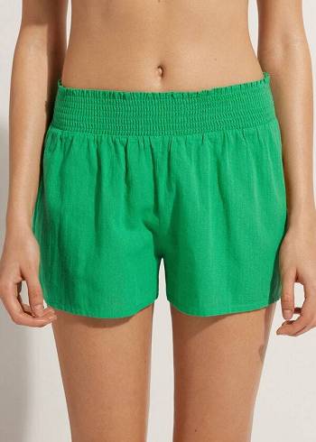 Cover Ups Damskie Calzedonia Bawełniane Shorts Zielone | PL2126VD