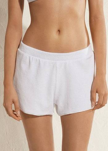 Cover Ups Damskie Calzedonia Terrycloth Shorts Białe | PL2150XF