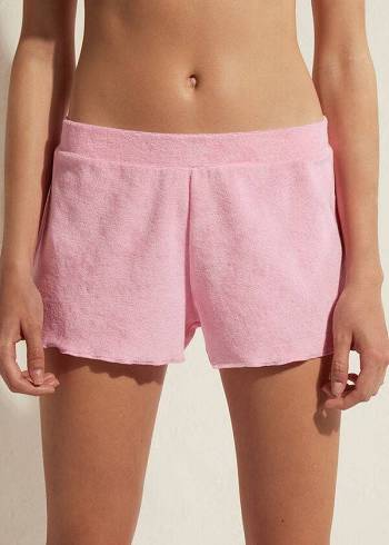 Cover Ups Damskie Calzedonia Terrycloth Shorts Różowe | PL2151CE