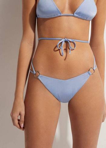 Dół Bikini Damskie Calzedonia Brazilian String Abu Dhabi Niebieskie | PL1325WY