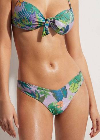 Dół Bikini Damskie Calzedonia High Cut Brazilian Brasilia Fioletowe | PL1384OR