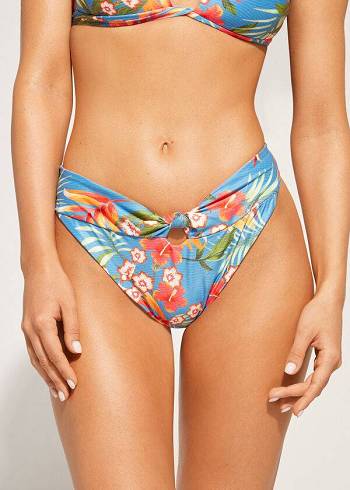 Dół Bikini Damskie Calzedonia High-Cut Brazilian Maui Zielone | PL1444JJ