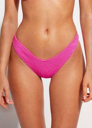 Dół Bikini Damskie Calzedonia High Cut V-shaped Brazilian Miami Różowe | PL1399BC