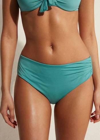 Dół Bikini Damskie Calzedonia High Stanem Indonesia Eco Turkusowe | PL1426NB