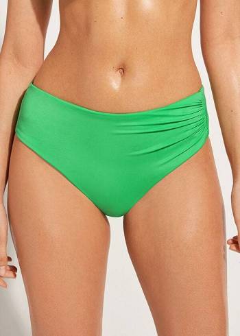 Dół Bikini Damskie Calzedonia High Stanem Indonesia Eco Zielone | PL1430EX