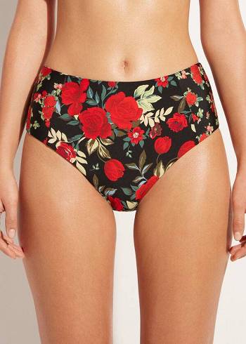 Dół Bikini Damskie Calzedonia High Stanem Reversible Nizza Różowe | PL1437PQ