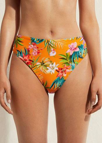 Dół Bikini Damskie Calzedonia High Stanem Rio Eco Pomarańczowe | PL1438AP