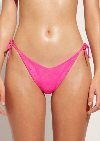 Dół Bikini Damskie Calzedonia High V-Cut Brazilian Antibes Różowe | PL1410OR