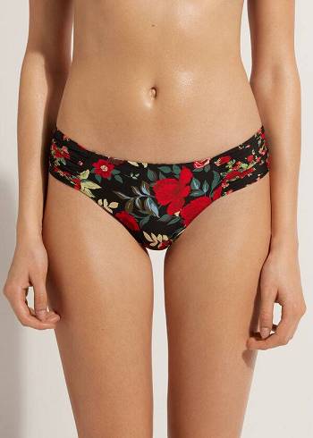 Dół Bikini Damskie Calzedonia Reversible Ruched Nizza Różowe | PL1513IS