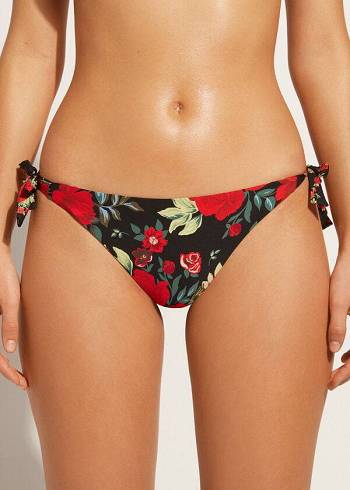 Dół Bikini Damskie Calzedonia Reversible String Nizza Różowe | PL1514OR