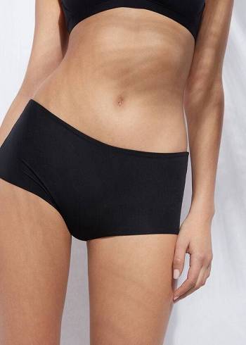 Dół Bikini Damskie Calzedonia Shorts Indonesia Eco Czarne | PL1553CE