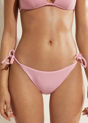 Dół Bikini Damskie Calzedonia String Beverly Hills Eco Różowe | PL1582NB