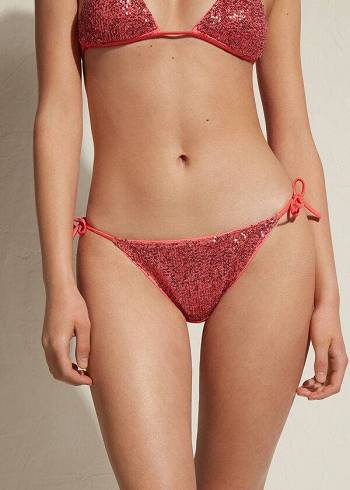 Dół Bikini Damskie Calzedonia String Cannes Różowe | PL1587RW