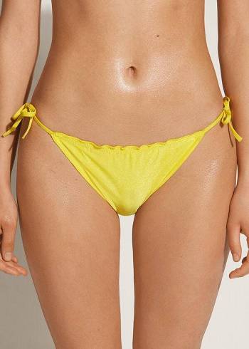 Dół Bikini Damskie Calzedonia String Formentera Żółte | PL1593PQ