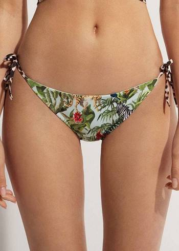 Dół Bikini Damskie Calzedonia String Nairobi Eco Zielone | PL1611WY