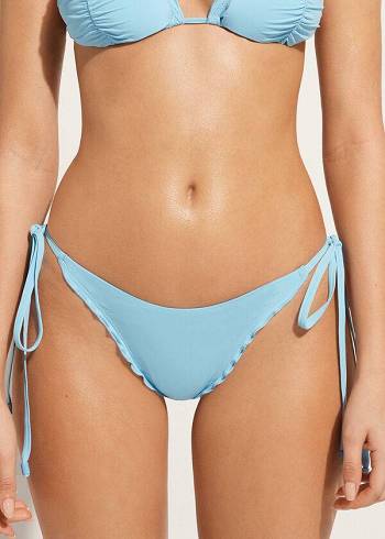 Dół Bikini Damskie Calzedonia String Stringi Islamorada Niebieskie | PL1617IS