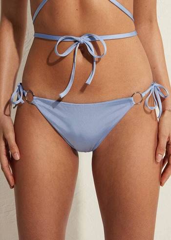 Dół Bikini Damskie Calzedonia String Tie Abu Dhabi Niebieskie | PL1619PQ