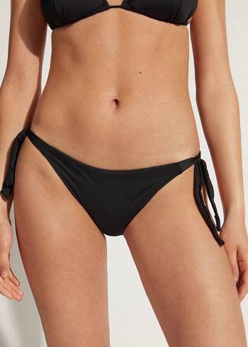 Dół Bikini Damskie Calzedonia Tied Indonesia Czarne | PL1645PQ