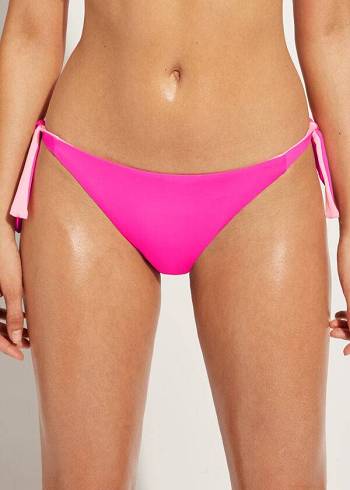 Dół Bikini Damskie Calzedonia Tied Indonesia Eco Różowe | PL1650GL