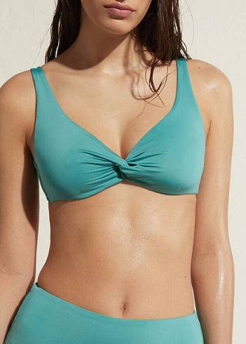 Góra Bikini Damskie Calzedonia Balconette Indonesia Eco Turkusowe | PL1667YU