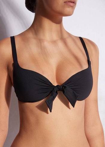 Góra Bikini Damskie Calzedonia Patrizia Indonesia Push-Up Czarne | PL1938JJ