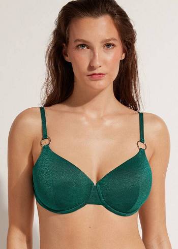 Góra Bikini Damskie Calzedonia Push Up Hollywood Zielone | PL1944VD