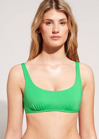 Góra Bikini Damskie Calzedonia Tank Styl Indonesia Eco rosa Zielone | PL1995CE