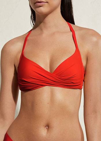 Góra Bikini Damskie Calzedonia Watowany Triangle Indonesia Eco Czerwone | PL1906AP