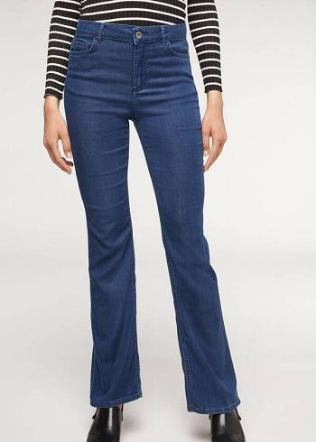 Jeansy Damskie Calzedonia Eco Light Flared Denim Granatowe | PL2577OR