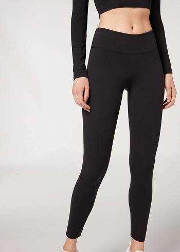 Legginsy Damskie Calzedonia Ultra Light Active Czarne | PL2706RW