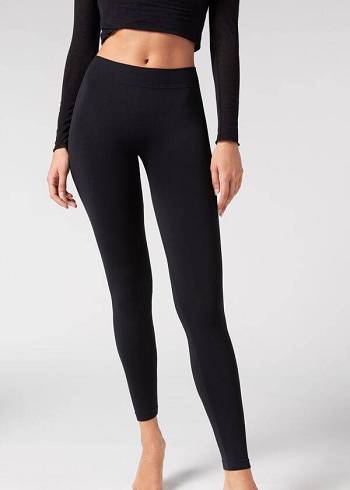 Legginsy Damskie Calzedonia Ultra-Opaque Microfiber Czarne | PL2709QZ