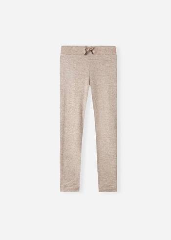 Legginsy Dziecięce Calzedonia Cashmere Blend Stretch Sportowe Beżowe | PL3122FM