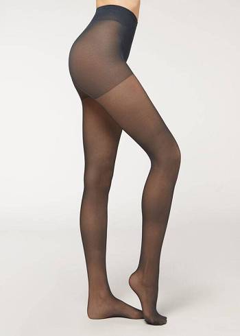 Rajstopy Damskie Calzedonia 40 Denier Action Medium Sheer Niebieskie | PL1195WY