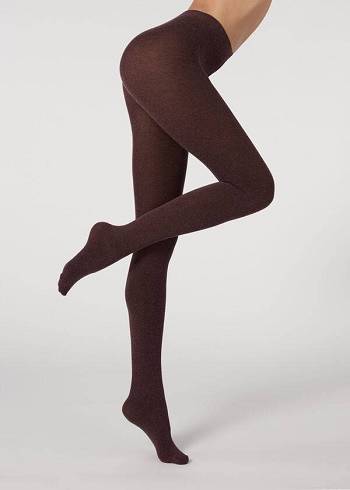 Rajstopy Damskie Calzedonia Soft Modal and Cashmere Blend Opaque Czerwone | PL1063MA