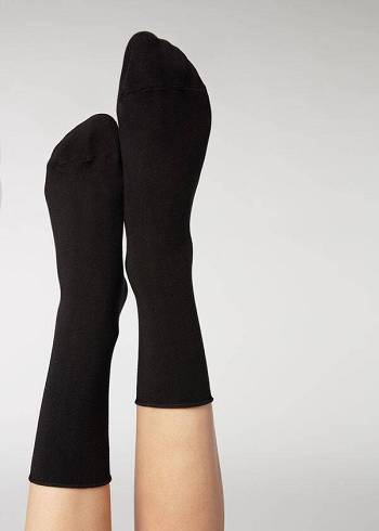 Skarpety Damskie Calzedonia Ankle with Cashmere Krótkie Czarne | PL2345UT