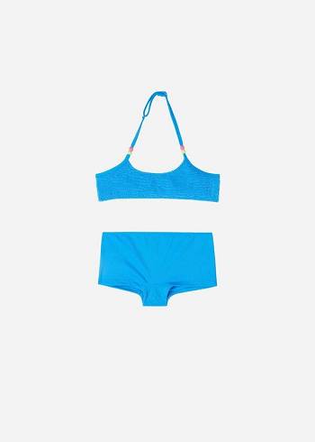 Stroje Kąpielowe Dziecięce Calzedonia Two-Piece Tank-Styl San Diego Niebieskie | PL3078TV