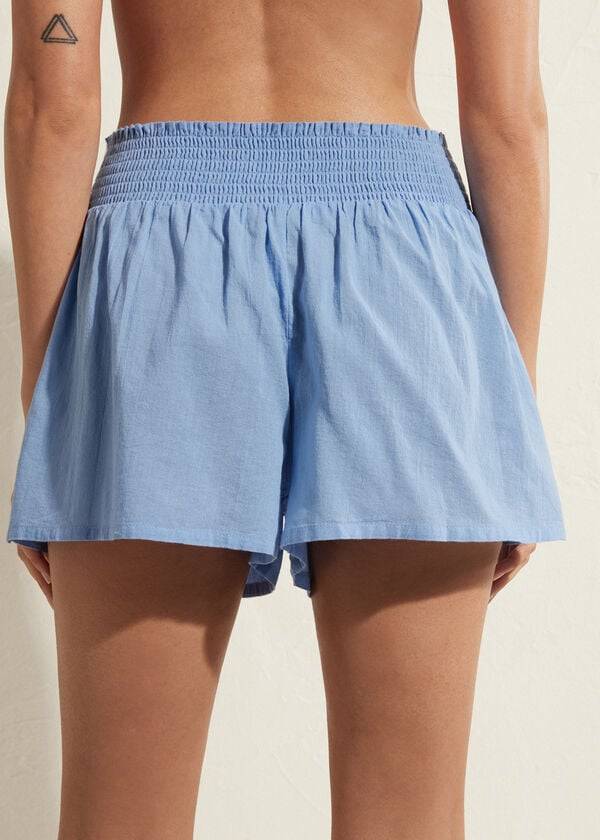 Cover Ups Damskie Calzedonia Bawełniane Shorts Niebieskie | PL2118GL