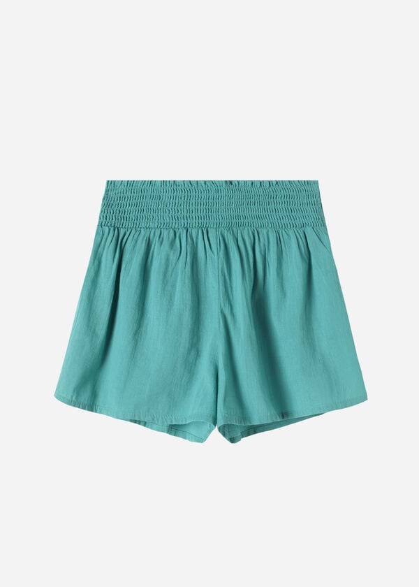 Cover Ups Damskie Calzedonia Bawełniane Shorts Turkusowe | PL2119HK