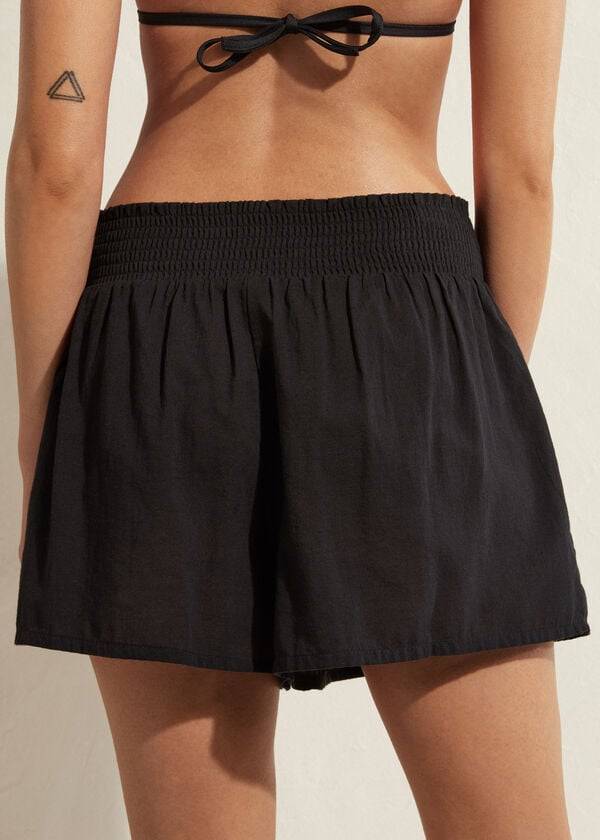 Cover Ups Damskie Calzedonia Bawełniane Shorts Czarne | PL2125CE