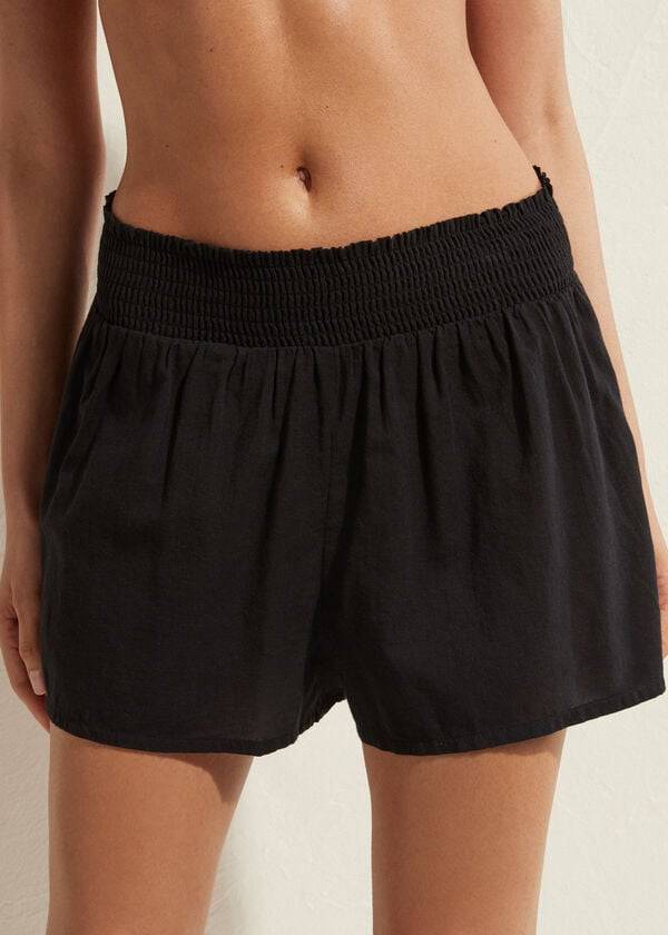 Cover Ups Damskie Calzedonia Bawełniane Shorts Czarne | PL2125CE