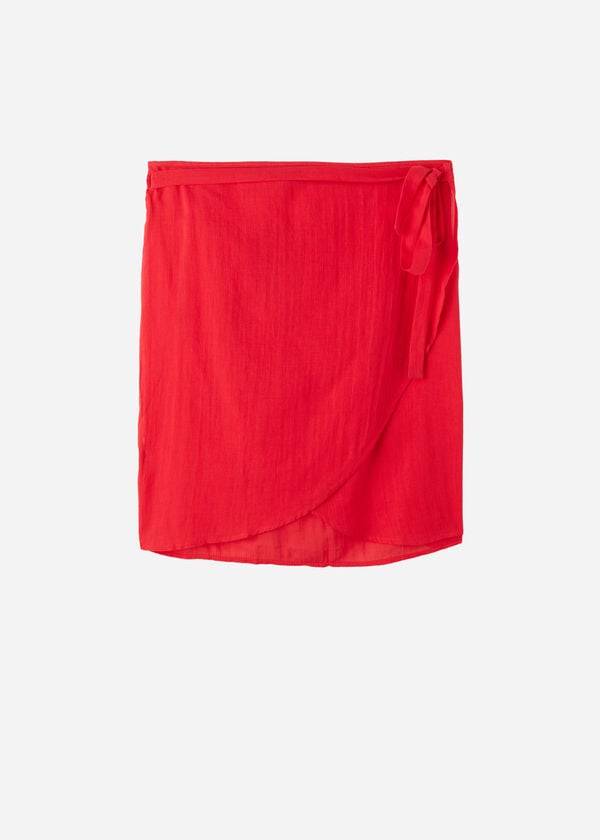 Cover Ups Damskie Calzedonia Krótkie Wrap Sarong Czerwone | PL2140AP