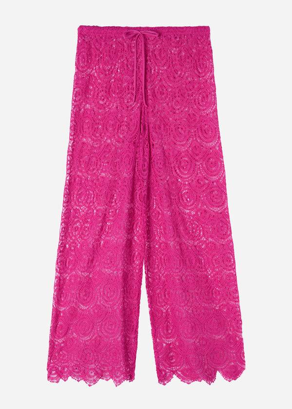 Cover Ups Damskie Calzedonia Long Crochet Pants Różowe | PL2134TV