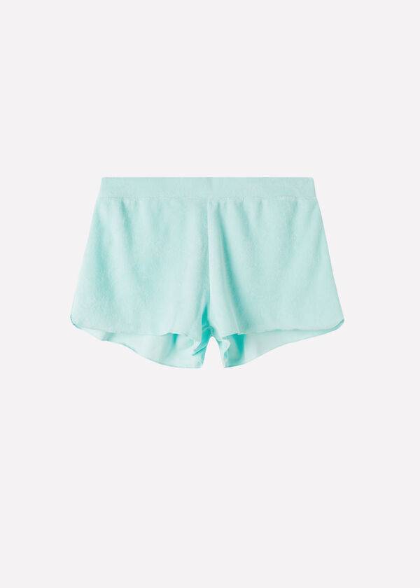 Cover Ups Damskie Calzedonia Terrycloth Shorts Niebieskie | PL2149ZG