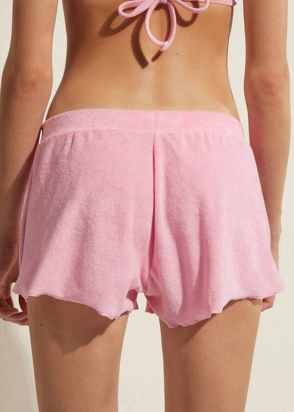 Cover Ups Damskie Calzedonia Terrycloth Shorts Różowe | PL2151CE