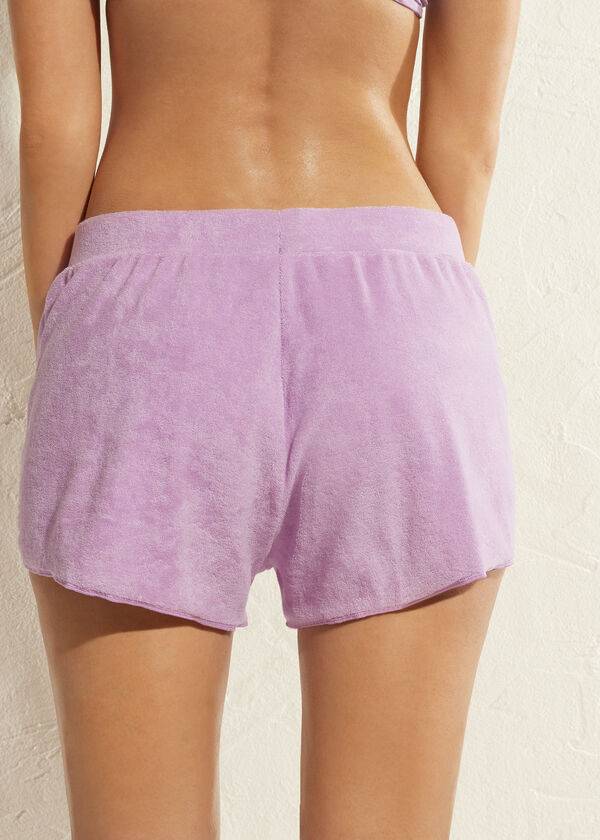 Cover Ups Damskie Calzedonia Terrycloth Shorts Fioletowe | PL2152VD