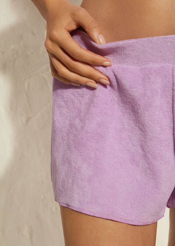 Cover Ups Damskie Calzedonia Terrycloth Shorts Fioletowe | PL2152VD