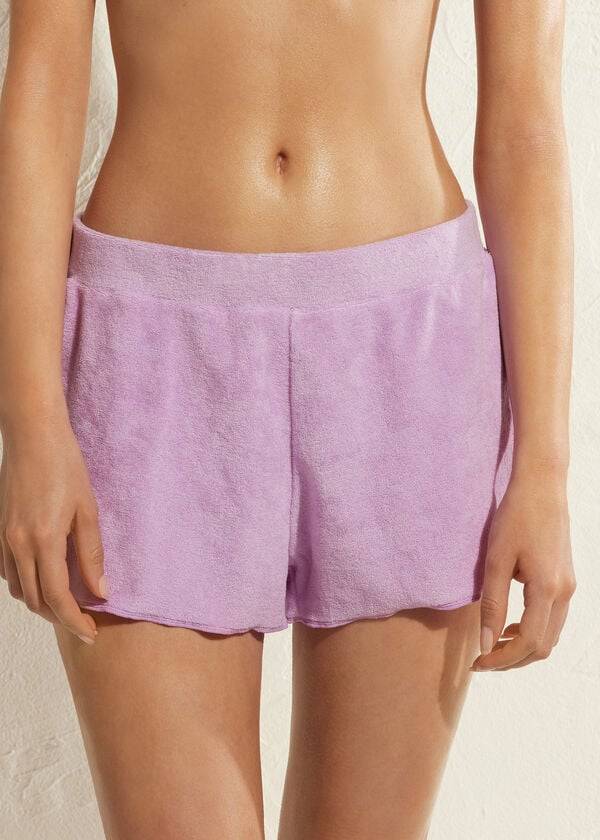 Cover Ups Damskie Calzedonia Terrycloth Shorts Fioletowe | PL2152VD