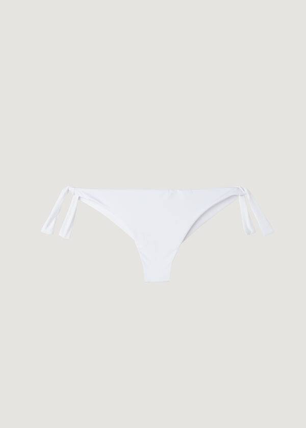 Dół Bikini Damskie Calzedonia Bow Brazilian Indonesia Eco Białe | PL1299WY